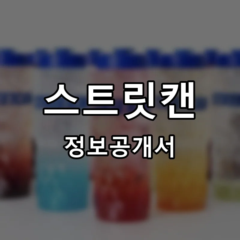 스트릿캔 프랜차이즈 창업 비용 정보공개서 요약