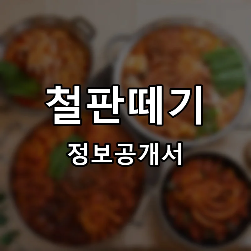 철판떼기 프랜차이즈 창업 비용 정보공개서 요약