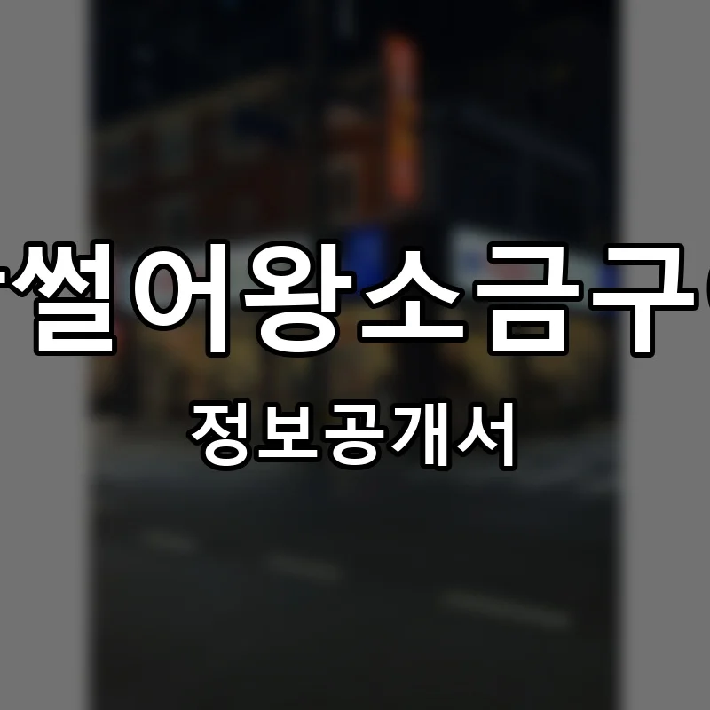 막썰어왕소금구이 프랜차이즈 창업 비용 정보공개서 요약