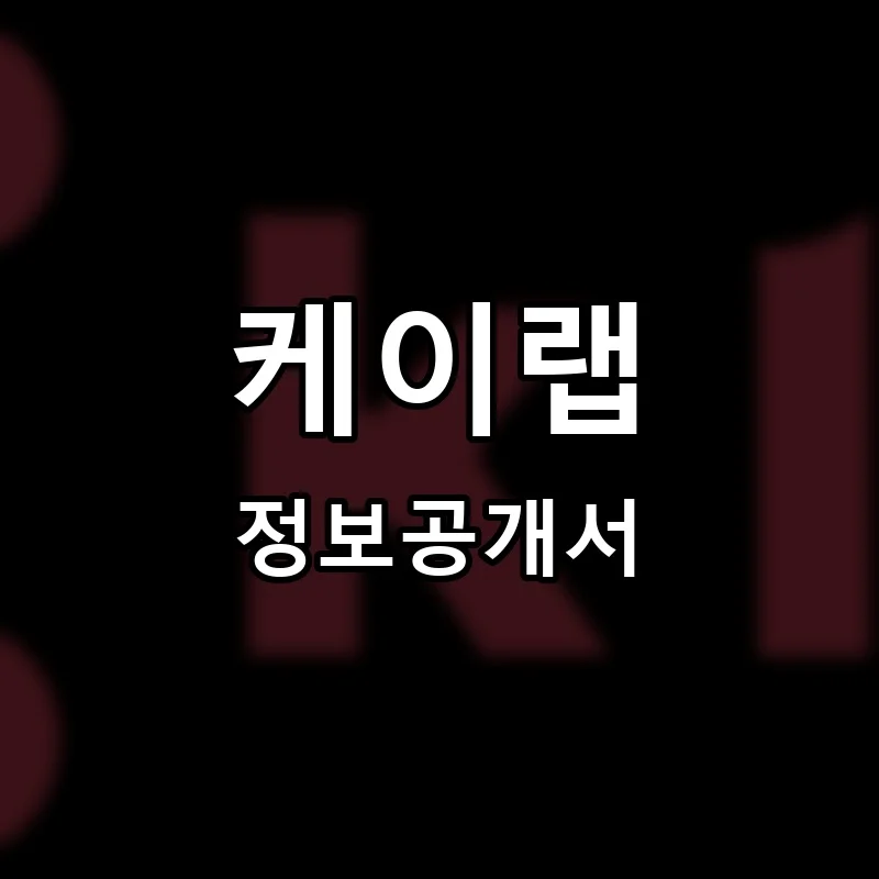 케이랩 프랜차이즈 창업 비용 정보공개서 요약