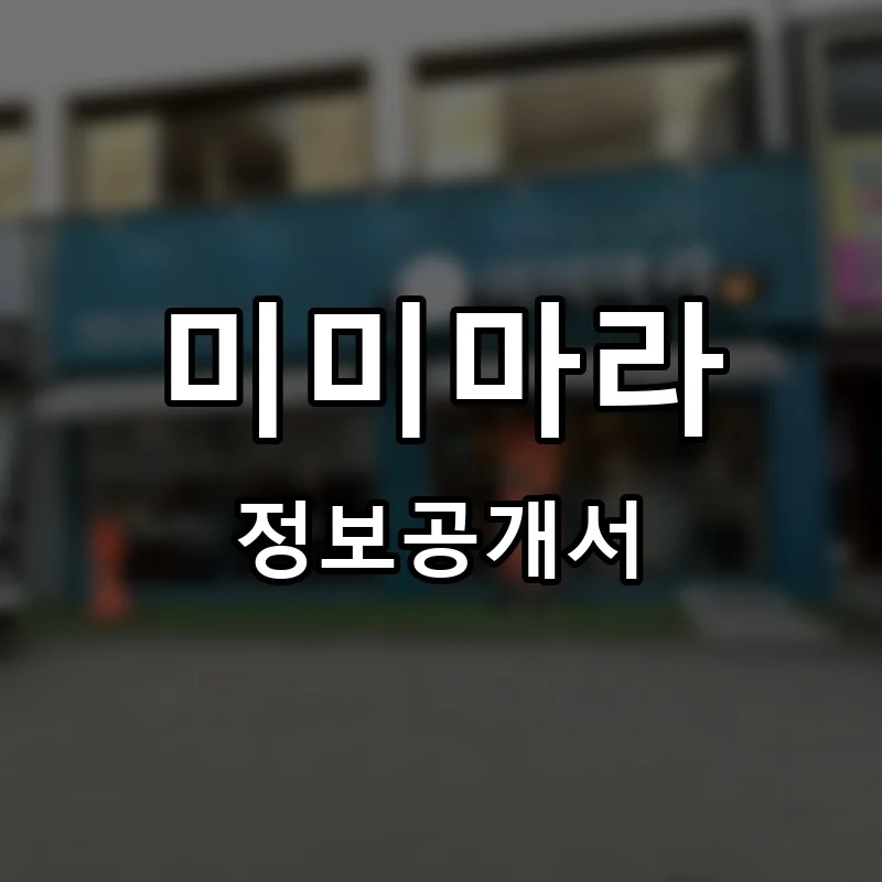 미미마라 프랜차이즈 창업 비용 정보공개서 요약