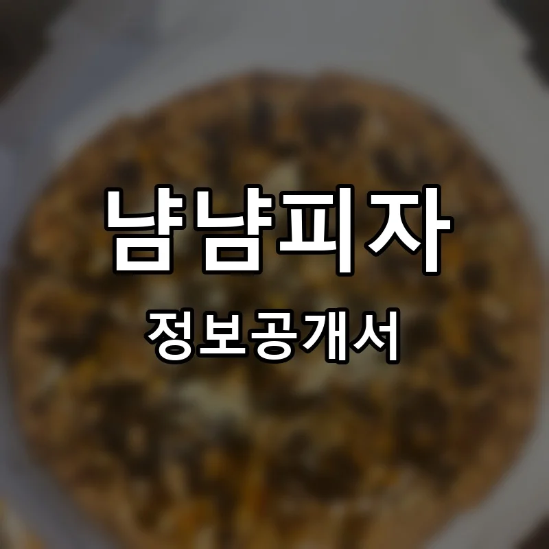 냠냠피자 프랜차이즈 창업 비용 정보공개서 요약