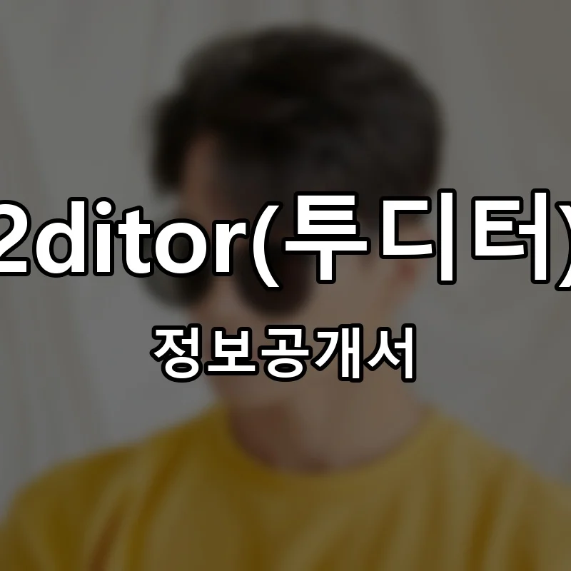 2ditor(투디터) 프랜차이즈 정보공개서