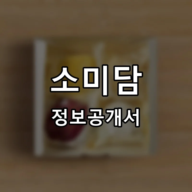 소미담 프랜차이즈 창업 비용 정보공개서 요약