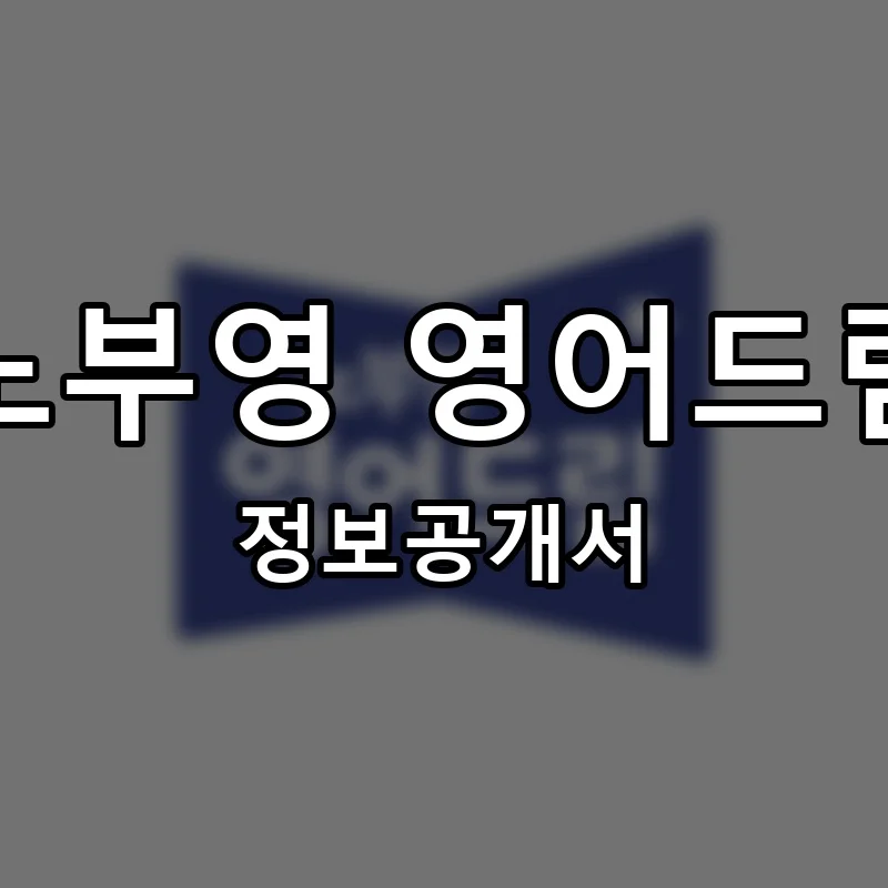 노부영 영어드림 프랜차이즈 창업 비용 정보공개서 요약