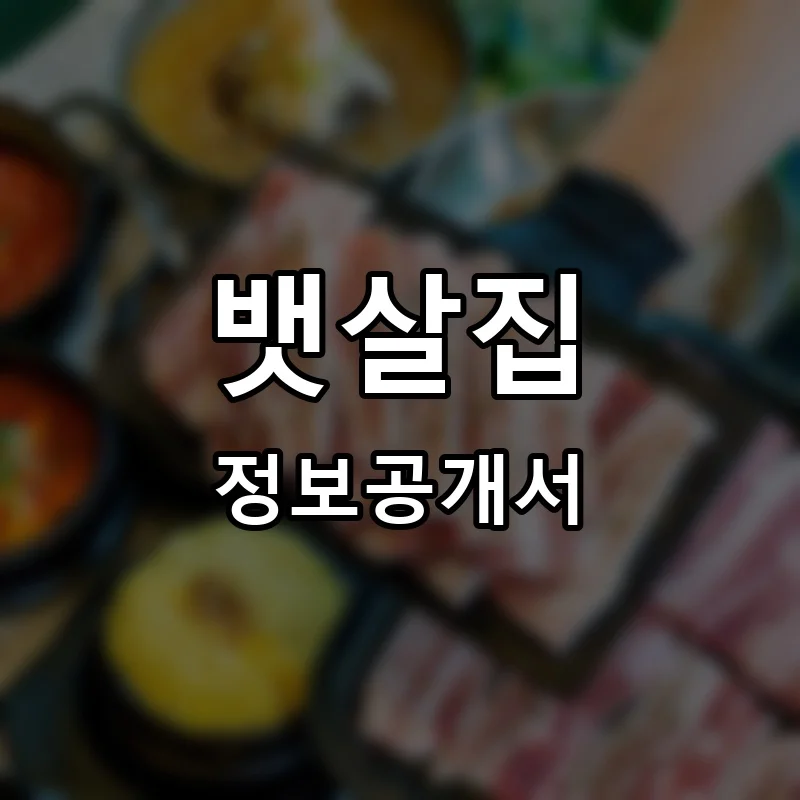 뱃살집 창업 프랜차이즈 정보공개서 요약 2026.05.22