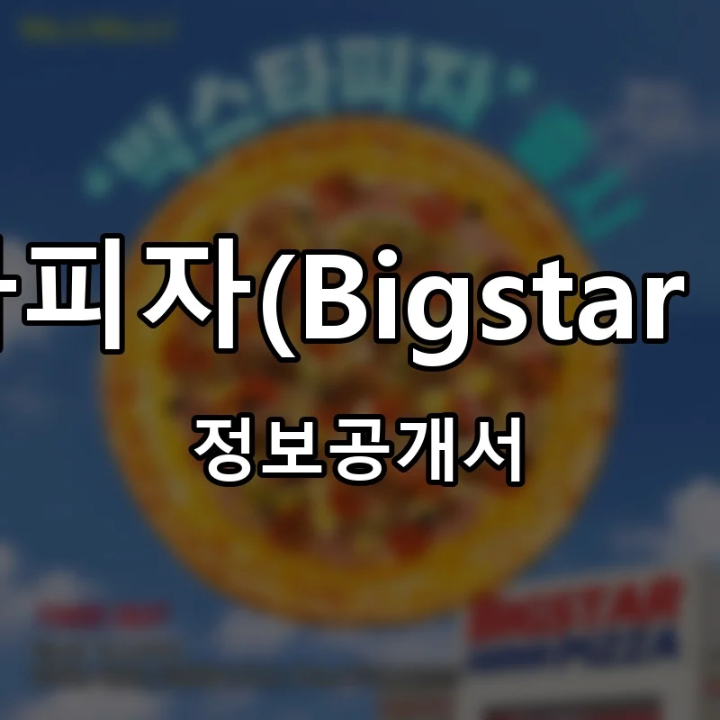 빅스타피자(Bigstar Pizza) 프랜차이즈 창업 비용 정보공개서 요약
