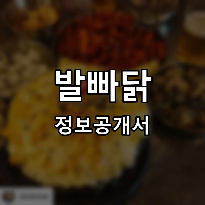 발빠닭 프랜차이즈 창업 비용 정보공개서 요약