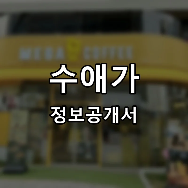 수애가 프랜차이즈 창업 비용 정보공개서 요약