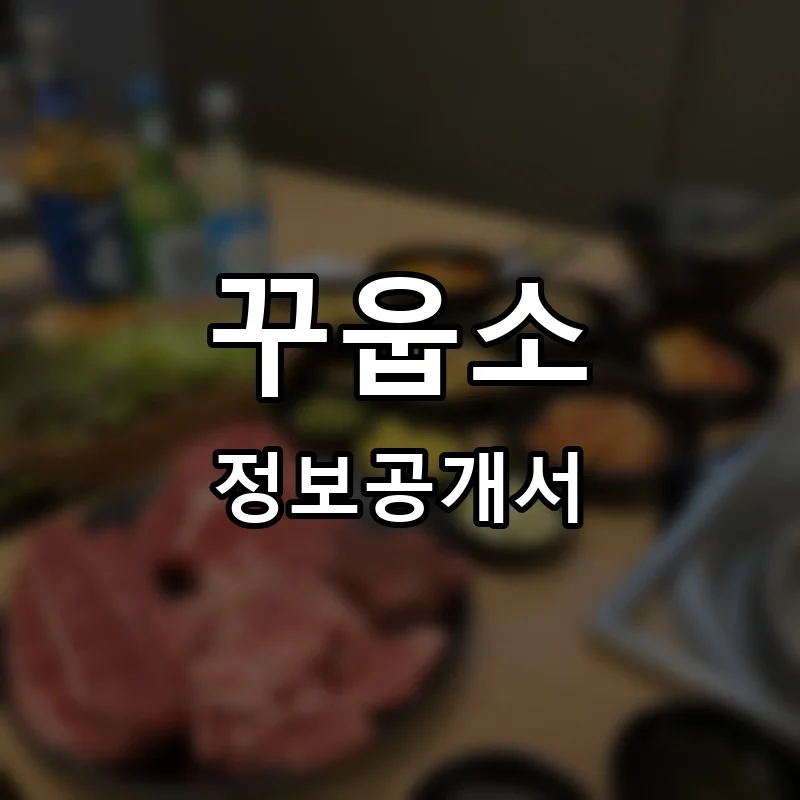꾸웁소 프랜차이즈 창업 비용 정보공개서 요약
