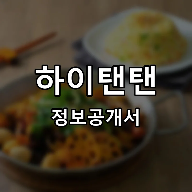 하이탠탠 프랜차이즈 창업 비용 정보공개서 요약