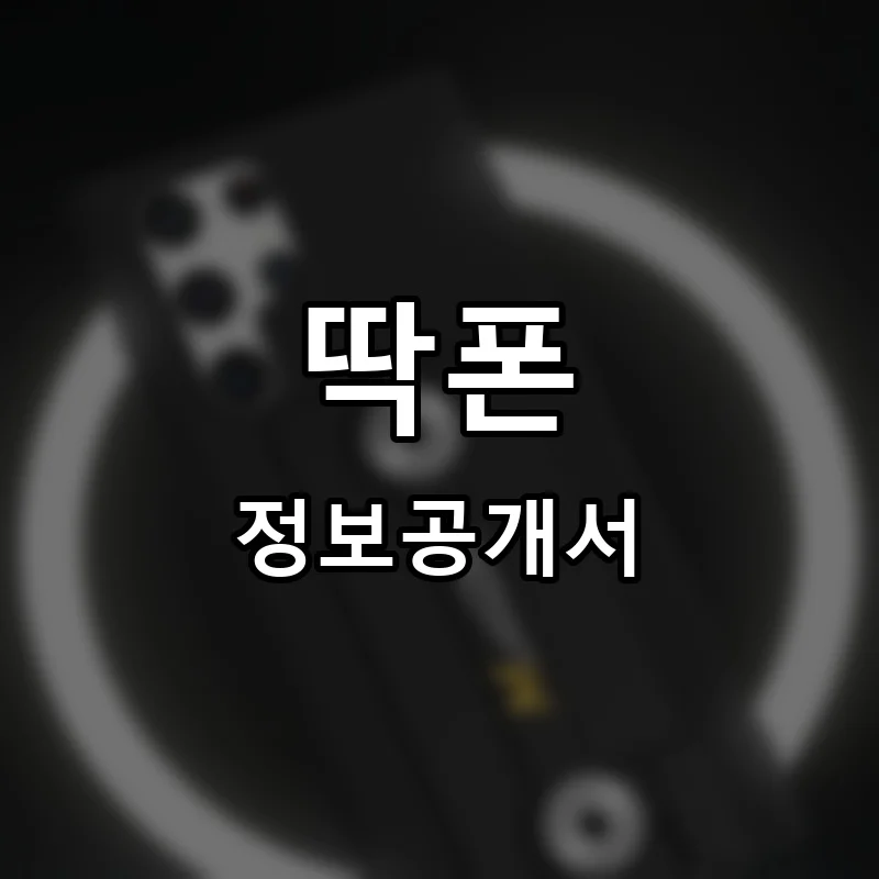 딱폰 프랜차이즈 창업 비용 정보공개서 요약