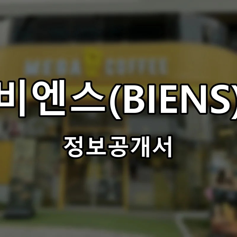 비엔스(BIENS) 프랜차이즈 정보공개서