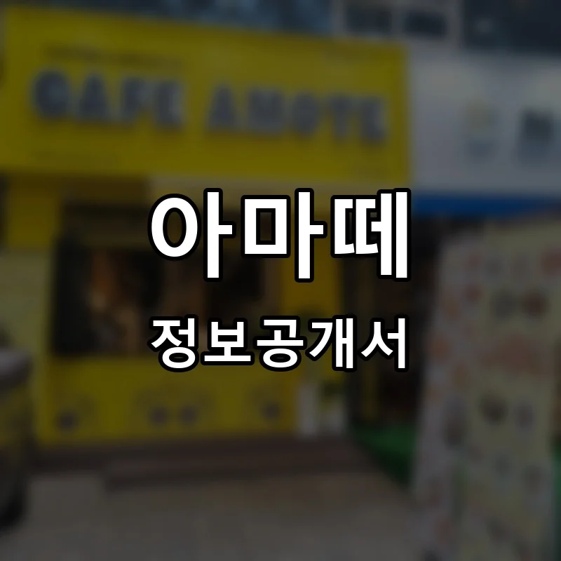 아마떼 프랜차이즈 창업 비용 정보공개서 요약