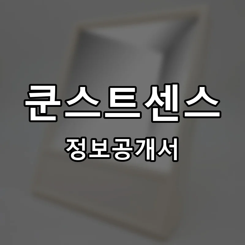 쿤스트센스 프랜차이즈 정보공개서