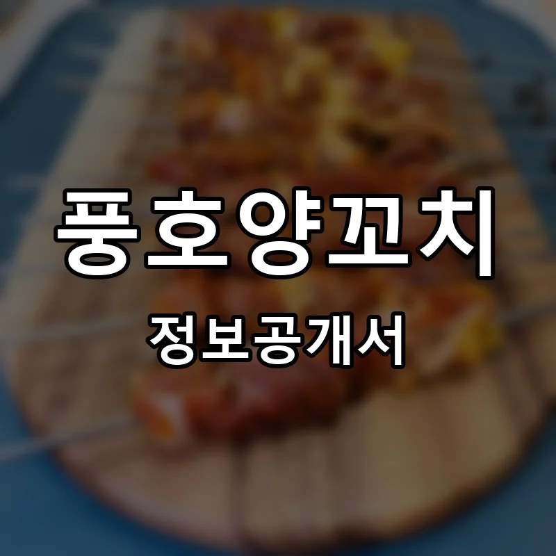 풍호양꼬치 프랜차이즈 창업 비용 정보공개서 요약