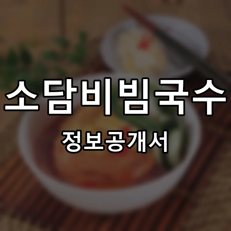 소담비빔국수 프랜차이즈 창업 비용 정보공개서 요약