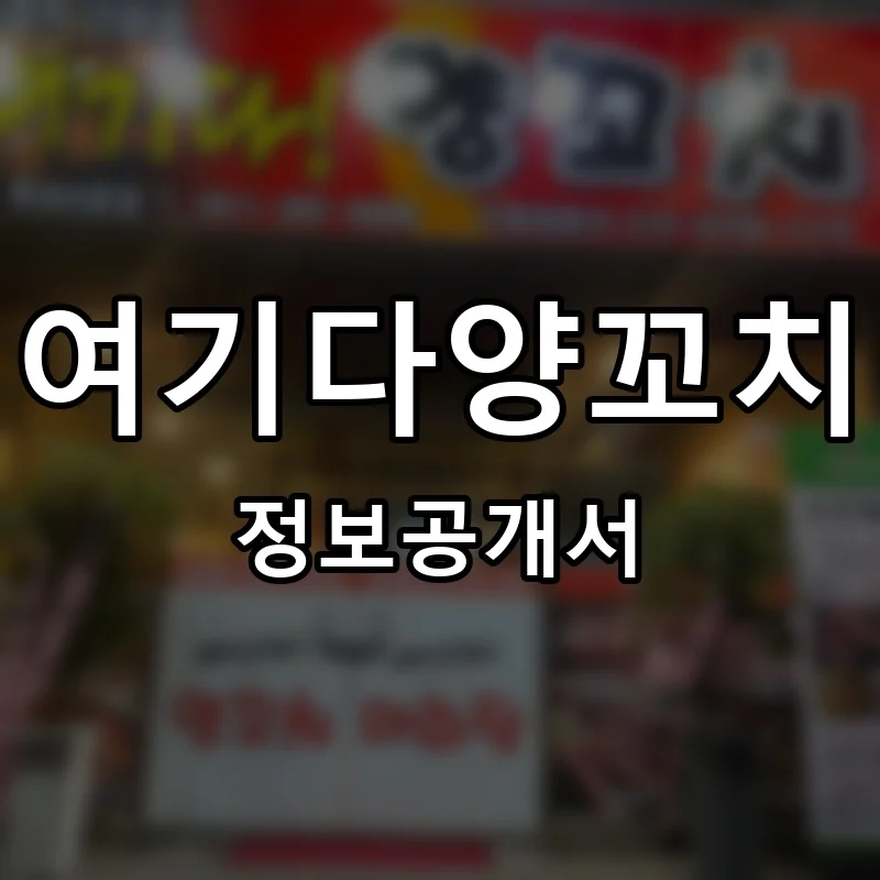 여기다양꼬치 프랜차이즈 창업 비용 정보공개서 요약