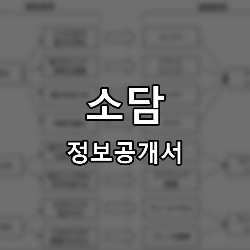 소담 프랜차이즈 정보공개서