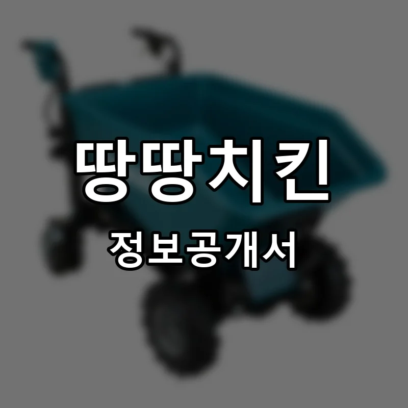 땅땅치킨 프랜차이즈 창업 비용 정보공개서 요약