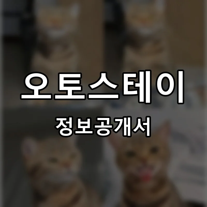 오토스테이 프랜차이즈 창업 비용 정보공개서 요약