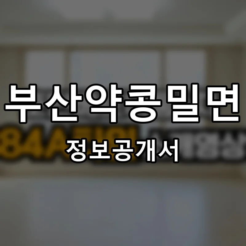 부산약콩밀면 프랜차이즈 창업 비용 정보공개서 요약