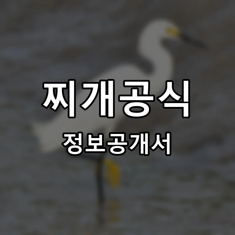 찌개공식 프랜차이즈 창업 비용 정보공개서 요약