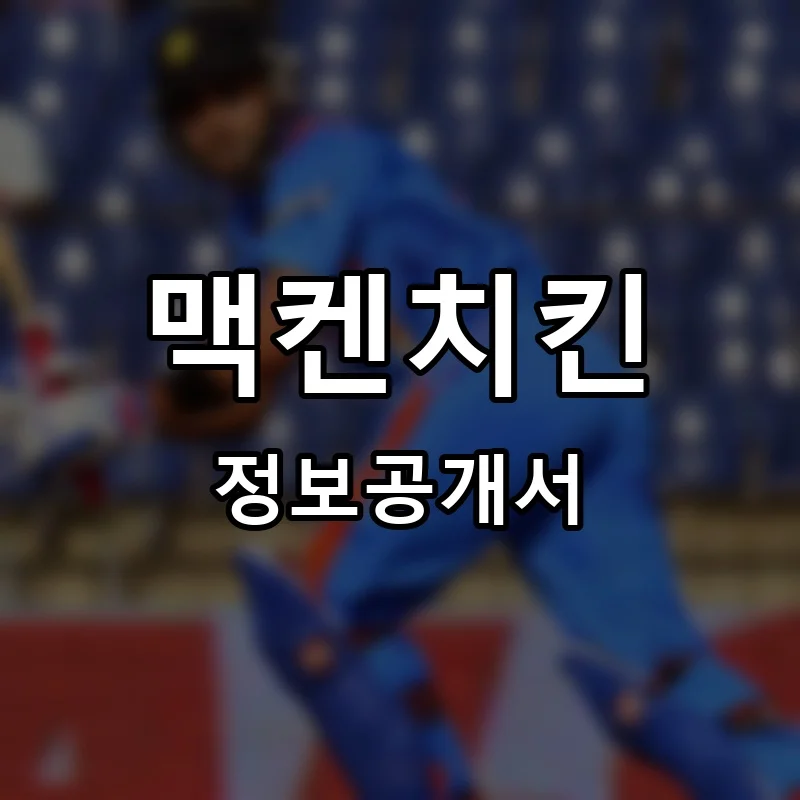 맥켄치킨 프랜차이즈 정보공개서