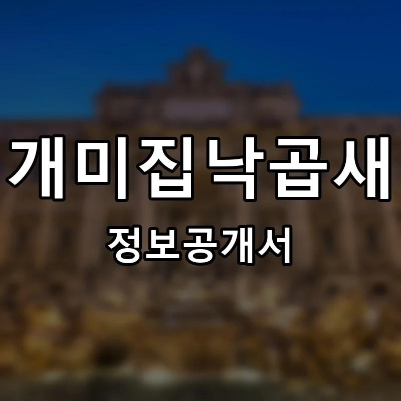 개미집낙곱새 프랜차이즈 창업 비용 정보공개서 요약