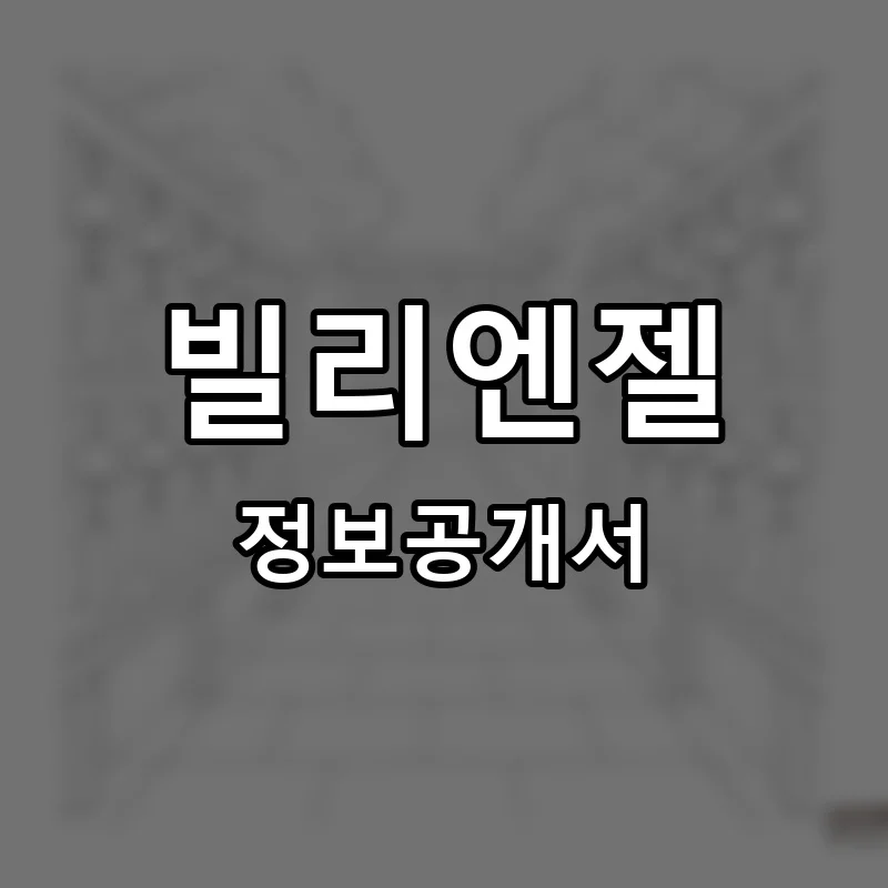 빌리엔젤 프랜차이즈 창업 비용 정보공개서 요약