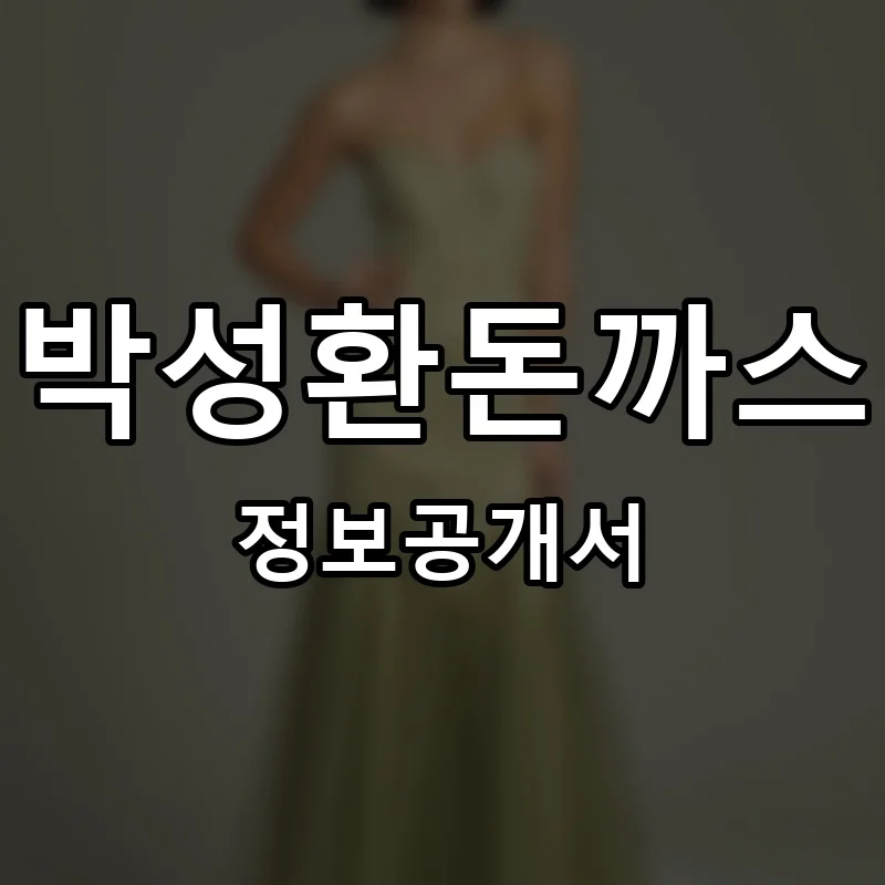 박성환돈까스 프랜차이즈 창업 비용 정보공개서 요약