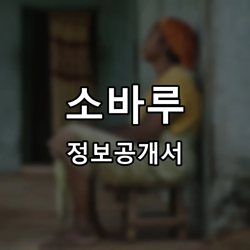 소바루 프랜차이즈 창업 비용 정보공개서 요약