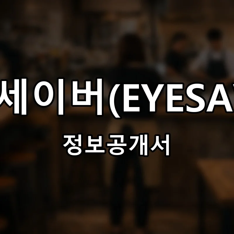 아이세이버(EYESAVER) 프랜차이즈 정보공개서