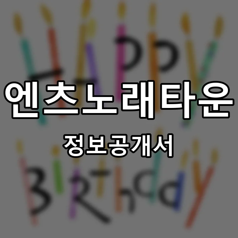 엔츠노래타운 프랜차이즈 창업 비용 정보공개서 요약