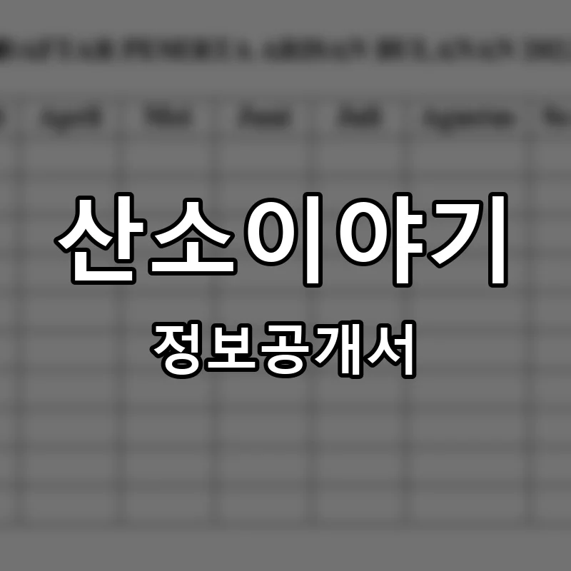 산소이야기 프랜차이즈 창업 비용 정보공개서 요약