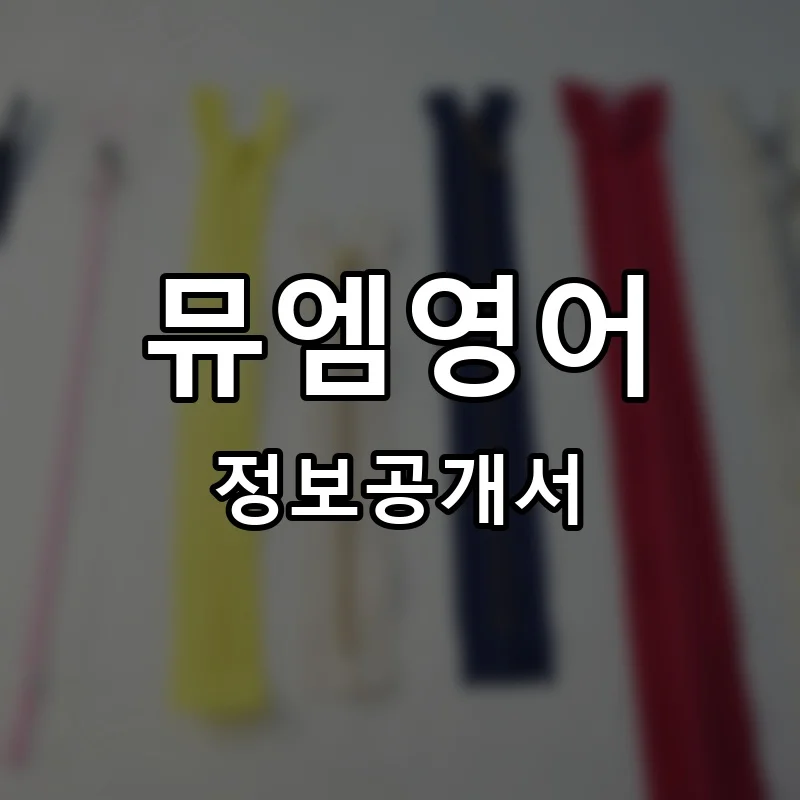 뮤엠영어 프랜차이즈 창업 비용 정보공개서 요약
