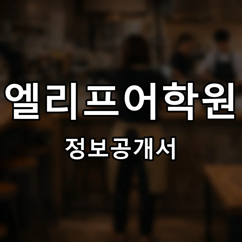 엘리프어학원 프랜차이즈 창업 비용 정보공개서 요약