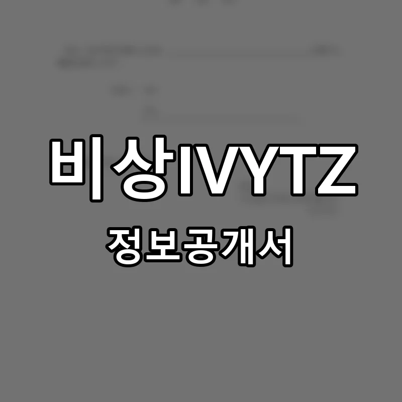 비상IVYTZ(아이비츠) 프랜차이즈 창업 비용 정보공개서 요약