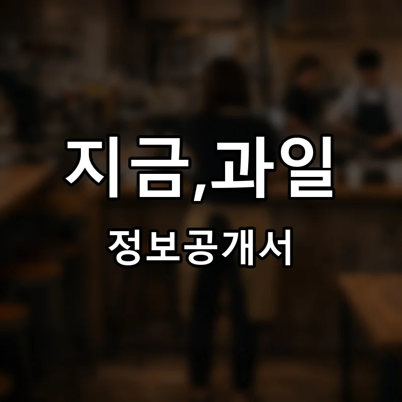 지금,과일 프랜차이즈 창업 비용 정보공개서 요약