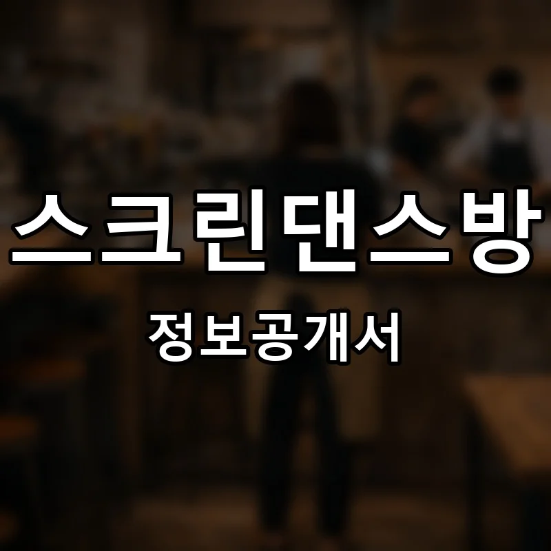 스크린댄스방 프랜차이즈 창업 비용 정보공개서 요약