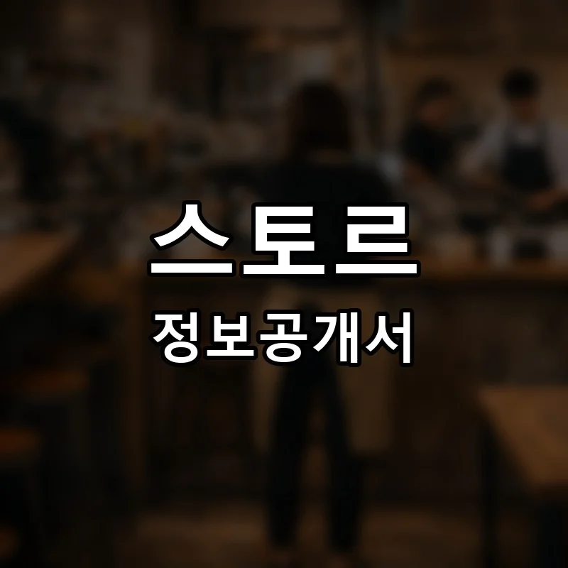 스토르 프랜차이즈 창업 비용 정보공개서 요약