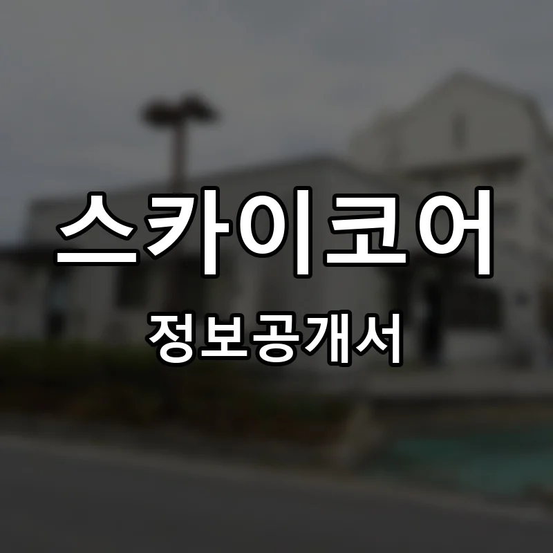 스카이코어 프랜차이즈 창업 비용 정보공개서 요약