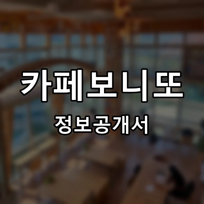 보니또 프랜차이즈 창업 비용 정보공개서 요약