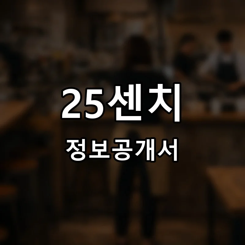 25센치 창업 프랜차이즈 정보공개서 요약 2026.06.09