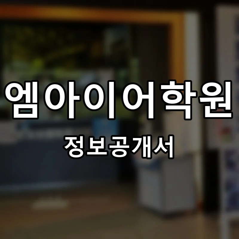 엠아이어학원 프랜차이즈 창업 비용 정보공개서 요약