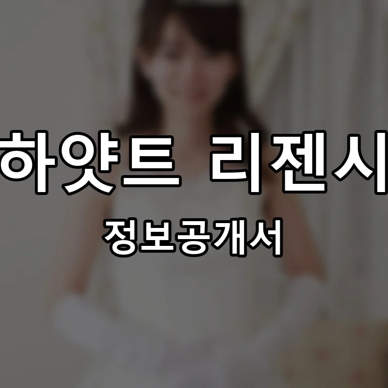 하얏트 리젠시(Hyatt Regency) 프랜차이즈 창업 비용 정보공개서 요약