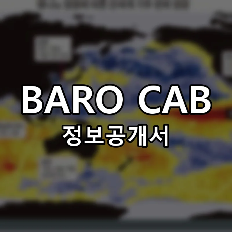 BARO CAB 프랜차이즈 창업 비용 정보공개서 요약