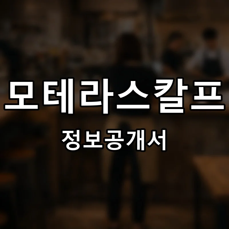 모테라스칼프 프랜차이즈 창업 비용 정보공개서 요약