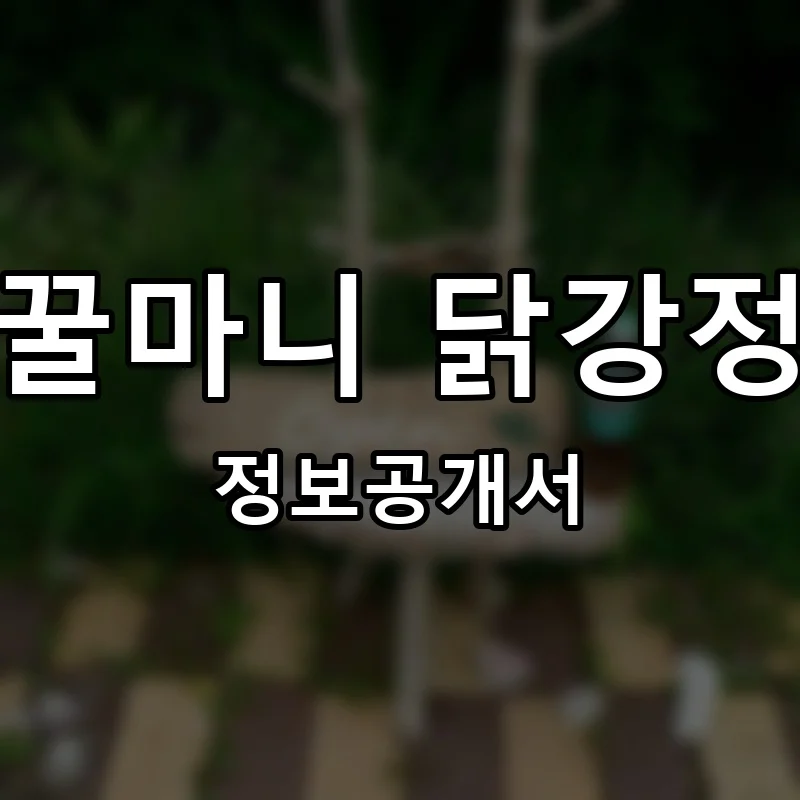 꿀마니 닭강정 프랜차이즈 창업 비용 정보공개서 요약