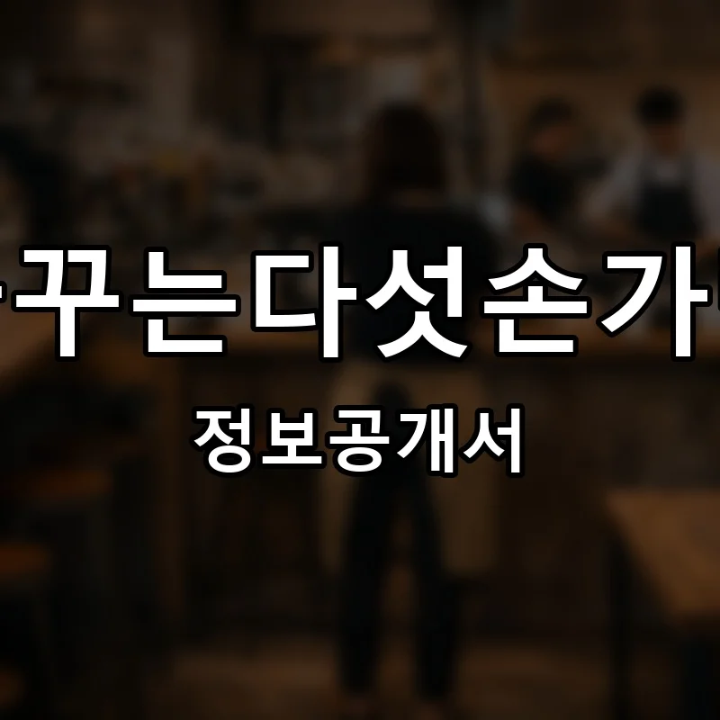 꿈꾸는다섯손가락 프랜차이즈 창업 비용 정보공개서 요약